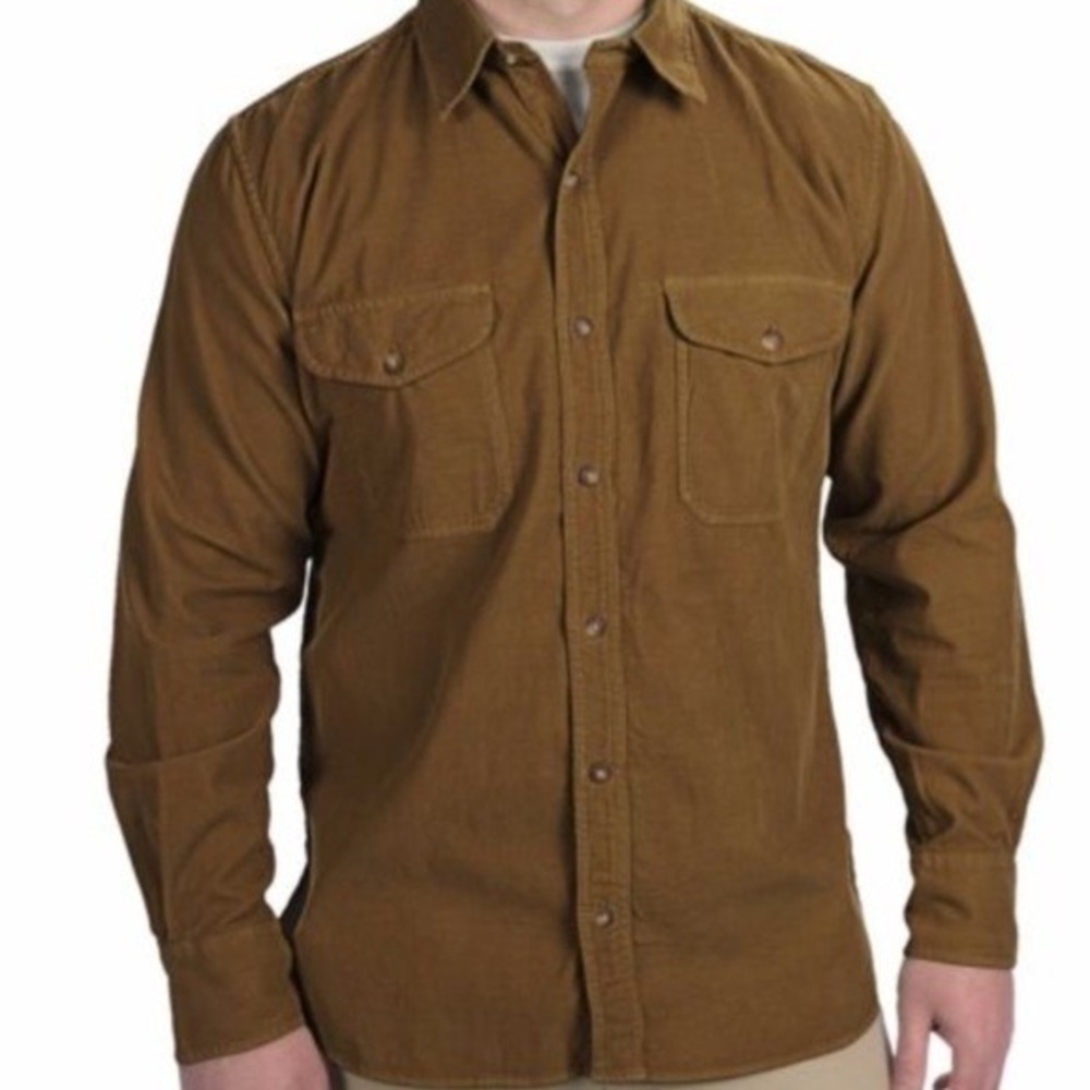 FILSON Corduroy Button Down Shirt Men's Size‎ Small Brown Long Sleeve Workwear